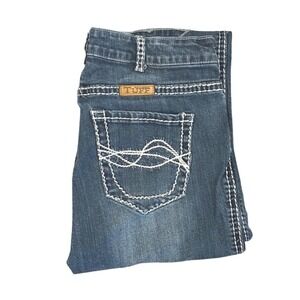 Cowgirl Tuff Co Jean Don't Fence Me In White Stitch JCREAM Boot Cut Western S 32